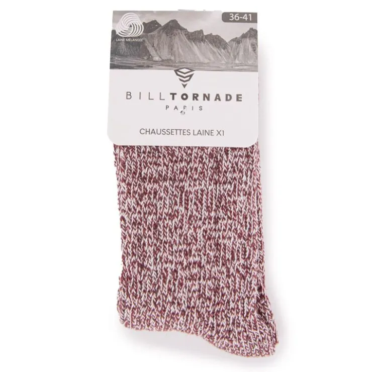 BILL TORNADE Chaussette laine mélangée boite 18512 Femme BORDEAUX Best