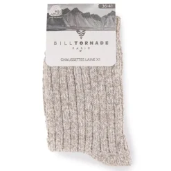 BILL TORNADE Chaussette laine mélangée boite 18512 Femme BEIGE New