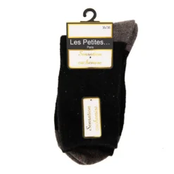 LES PETITES...PARIS Chaussette pois carelle Femme NOIR