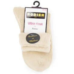 RODIER Chaussette ultra doux a reversFemme BEIGE New