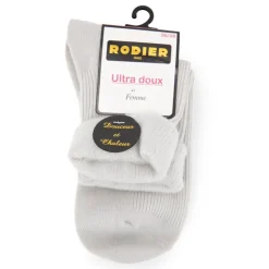 RODIER Chaussette ultra doux a reversFemme GRIS CLAIR Hot