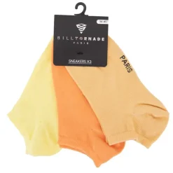 BILL TORNADE Chaussette x3 pastel Femme ORANGE CLAIR New