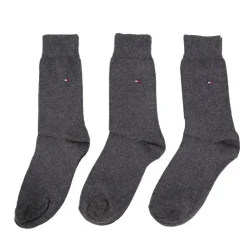 TOMMY HILFIGER Chaussettes coton lot de 3 avec logo Homme GRIS FONCE Outlet