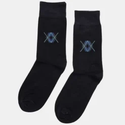 TORRENTE Chaussettes couleur unie à motif argyle Homme BLEU FONCE Hot