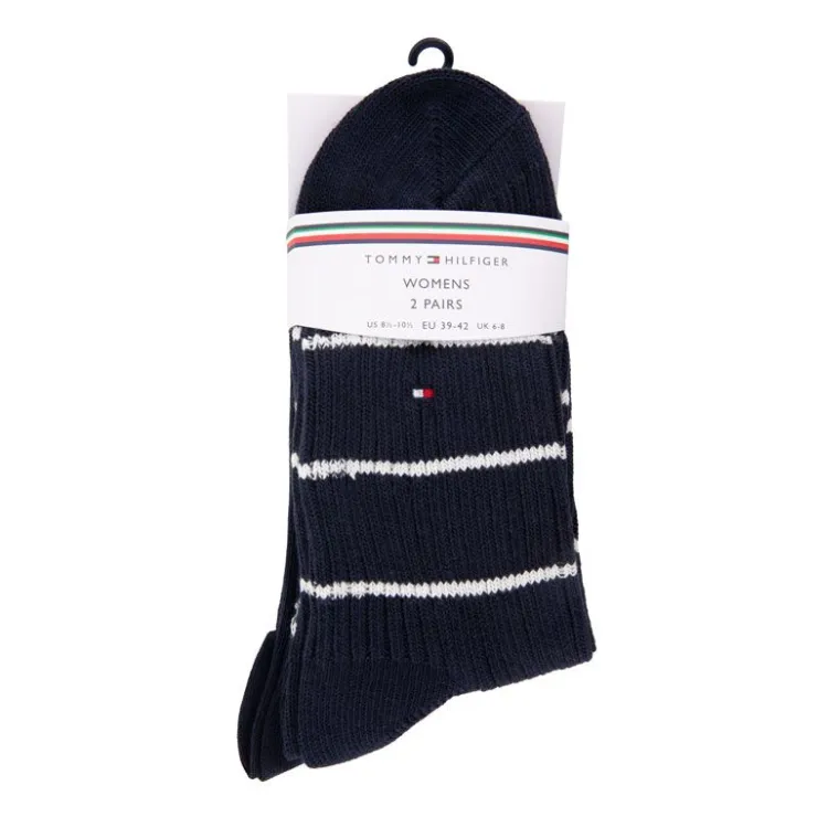 TOMMY HILFIGER Chaussettes courtes bleue marine coton mélangé Femme BLEU FONCE Sale