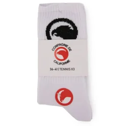COMPAGNIE DE CALIFORNIE Chaussettes de tennis label lot de 3 Mixte BLANC Hot
