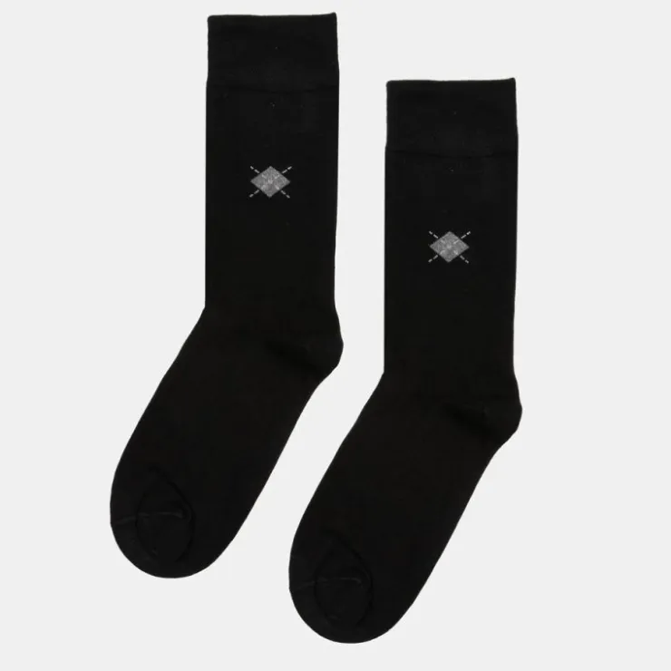 TORRENTE Chaussettes fibres de bambou motif argyle Homme NOIR Sale