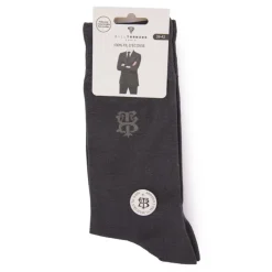 BILL TORNADE Chaussettes fil d'ecosse uni à logo GRIS Best