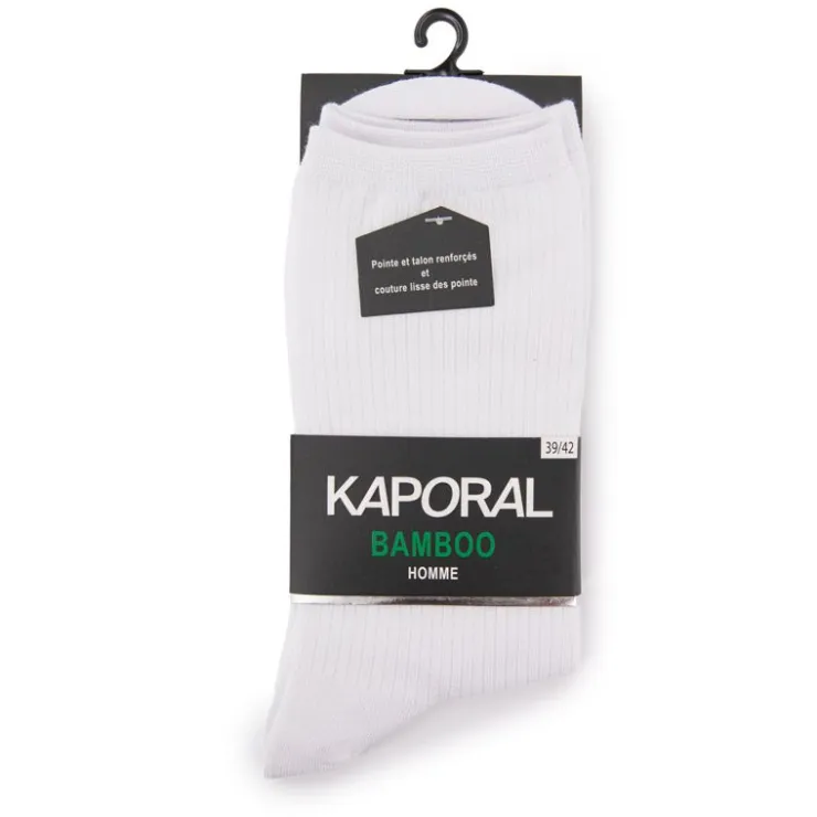 KAPORAL Chaussettes hautes en bamboo Homme BLANC Best