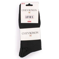 CHEVIGNON Chaussettes hautes es lot de 5 idriss Homme NOIR Best