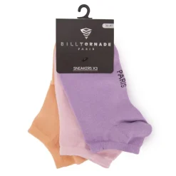 BILL TORNADE Chaussettes lot de 3 socquettes pastel Femme VIOLET Hot