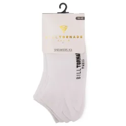 BILL TORNADE Chaussettes socquettes x3 uni Homme BLANC Outlet
