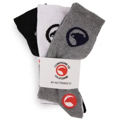 COMPAGNIE DE CALIFORNIE Chaussettes Tennis label lot x3 Homme GRIS Best
