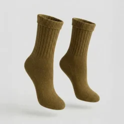 BURTON OF LONDON Chaussettes ultra doux chacha Femme KAKI Outlet