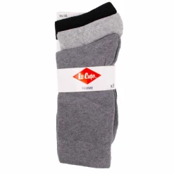 LEE COOPER Chaussettes unies lot x3 coton stretch Femme GRIS Clearance