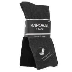 KAPORAL Chaussettes ville en maille cotelé lot de 7 paires Homme GRIS Outlet