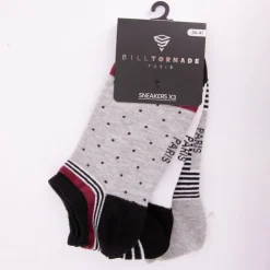 BILL TORNADE Chaussettes x3 36/42 fantaisie 11088 Femme MULTICOLORE