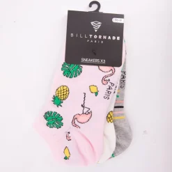 BILL TORNADE Chaussettes x3 36/42 fantaisie 11088 Femme MULTICOLORE Best