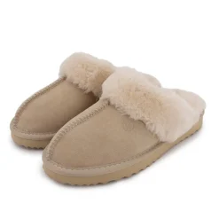 KELARA Chausson fourré fausse fourrure semelle épaisse Femme BEIGE Clearance