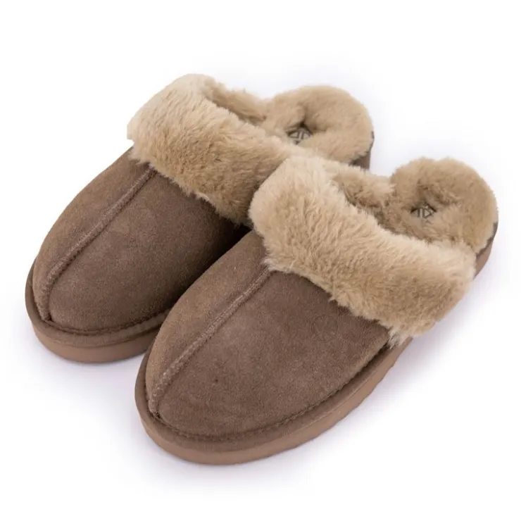 KELARA Chausson fourré fausse fourrure semelle épaisse Femme MARRON Best