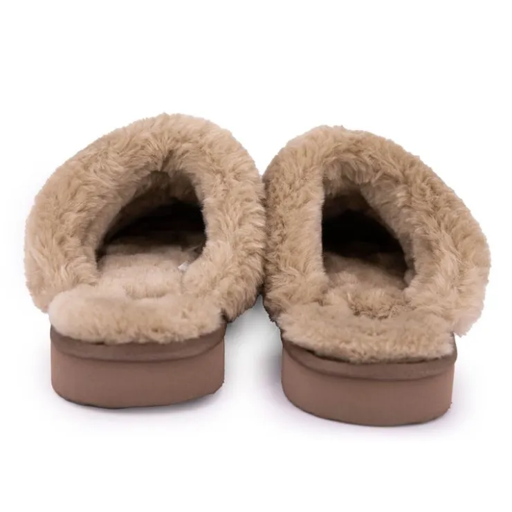 KELARA Chausson fourré fausse fourrure semelle épaisse Femme MARRON Best