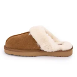 KELARA Chausson fourré fausse fourrure semelle épaisse Femme CUIVRE Online