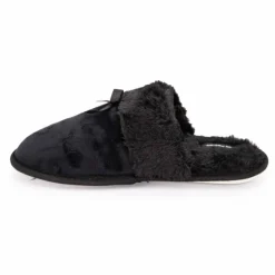 LES PETITES...PARIS Chaussons fausse fourrure noeud Carmeline Femme NOIR Discount