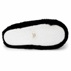 ETINCELLE Chaussons fausse fourrure pompon antidérapant Claire Femme NOIR New