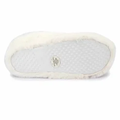 ETINCELLE Chaussons fausse fourrure pompon antidérapant Claire Femme BLANC