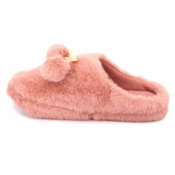ETINCELLE Chaussons fausse fourrure pompon antidérapant Claire Femme ROSE Outlet
