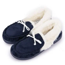 MANOUKIAN Chaussons fermes fourrés cecilia Femme BLEU FONCE Hot