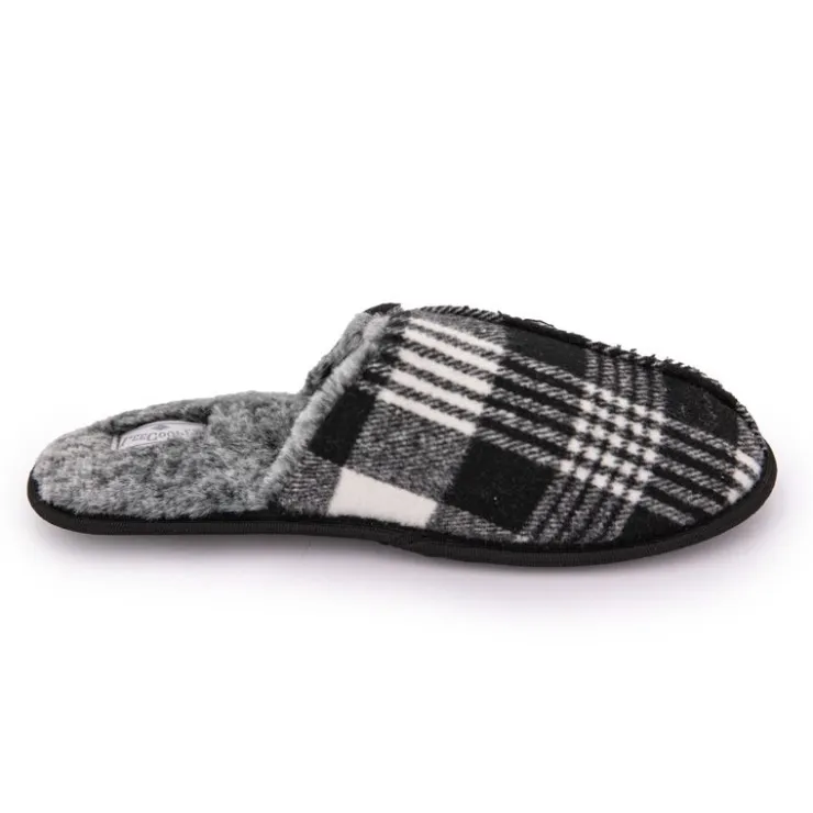 LEE COOPER Chaussons fourrées à carreaux Homme NOIR Clearance