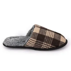 LEE COOPER Chaussons fourrées à carreaux Homme MARRON