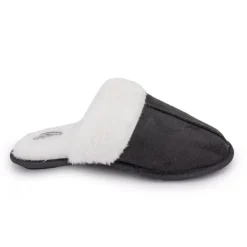 LEE COOPER Chaussons Fourrés Fausse Fourrure Femme GRIS FONCE Clearance