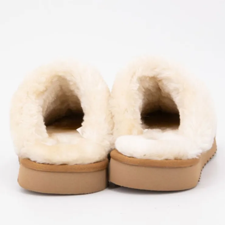 LOVETT Chaussons fourrés Femme MARRON CLAIR Hot