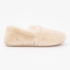 BONADONA Chaussons moutonnés couleur unie à enfiler Femme BEIGE Hot