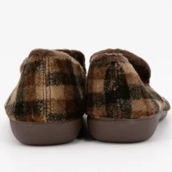 BONADONA Chaussons polaire confort à carreaux dégradés de Homme MARRON