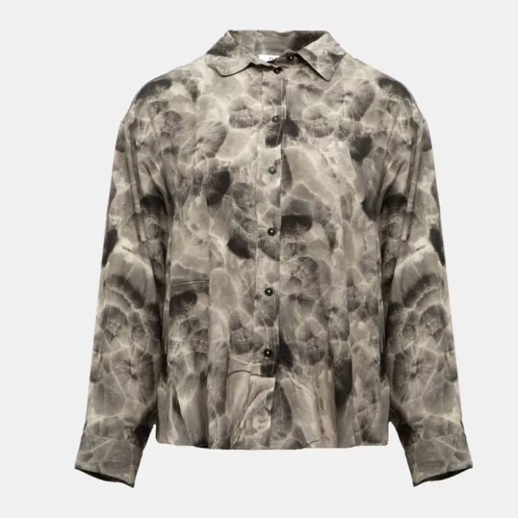 PLEASE Chemise à motif fluide Femme GRIS Online