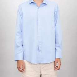 BILL TORNADE Chemise à petits carreaux en coton Homme BLEU Discount