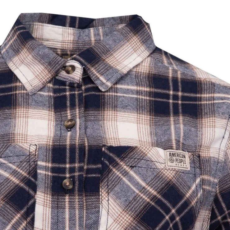 AMERICAN PEOPLE Chemise Austin de couleur à motif carreaux Femme BEIGE Outlet