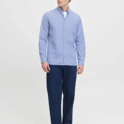 JACK & JONES Chemise blanche oxford regular fit Homme BLEU Clearance