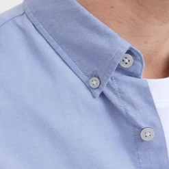 JACK & JONES Chemise blanche oxford regular fit Homme BLEU Clearance