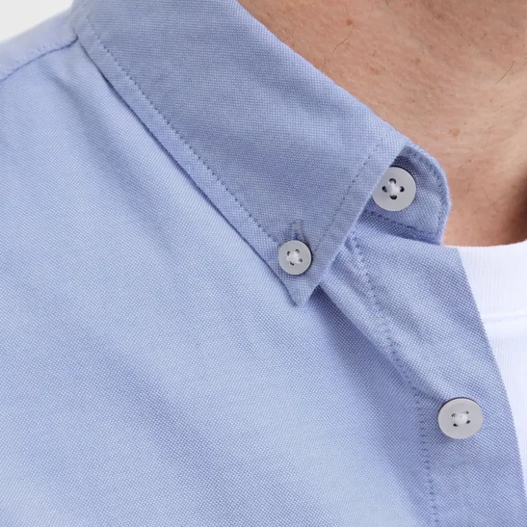 JACK & JONES Chemise blanche oxford regular fit Homme BLEU Clearance