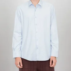BILL TORNADE Chemise classique coton à enfiler Homme BLEU CLAIR Clearance