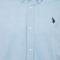 US POLO Chemise classique tissu chiné evan Homme BLEU CIEL Outlet