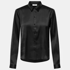 JDY Chemise col à sequins fifi effet satiné regular Femme NOIR Sale