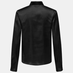 JDY Chemise col à sequins fifi effet satiné regular Femme NOIR Sale