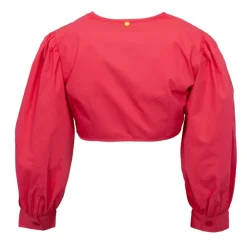 ANTIK BATIK Chemise crop karo décolleté V couleur unie Femme ROSE Sale