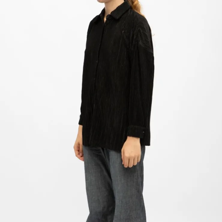 DEELUXE 74 Chemise côtelé velours avec boutons clodette black Femme NOIR Best