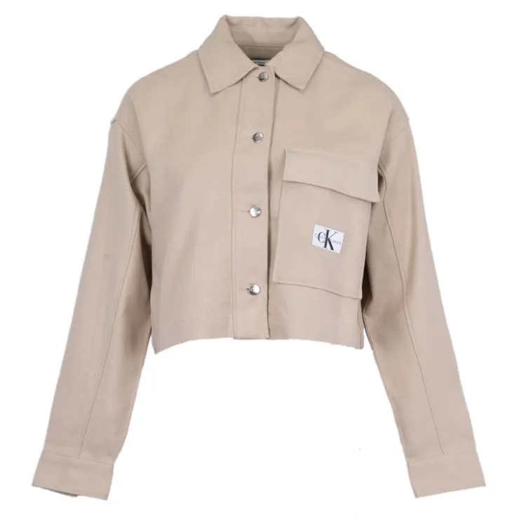 CALVIN KLEIN Chemise denim crop Femme BEIGE Outlet